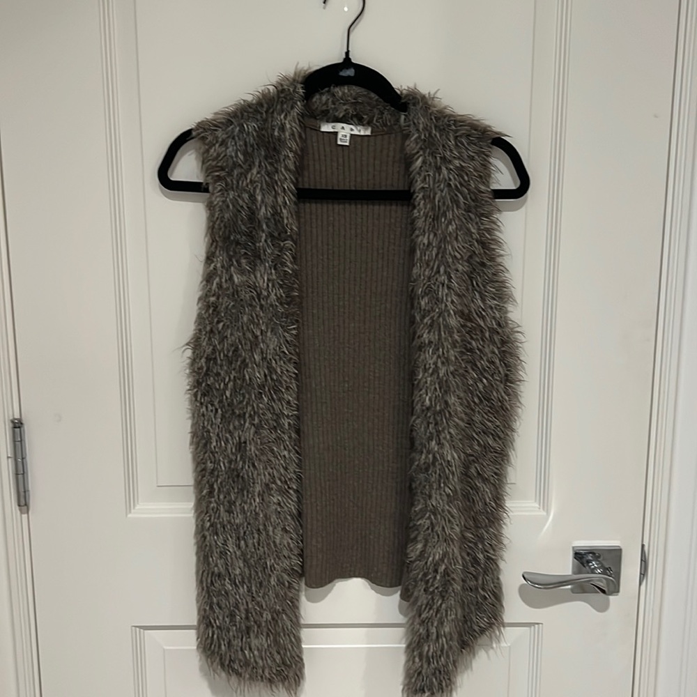 Cabi alpaca faux fur vest